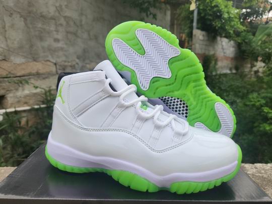 Wholesale Air Jordan 11 White Green Men's Basketball Shoes-94